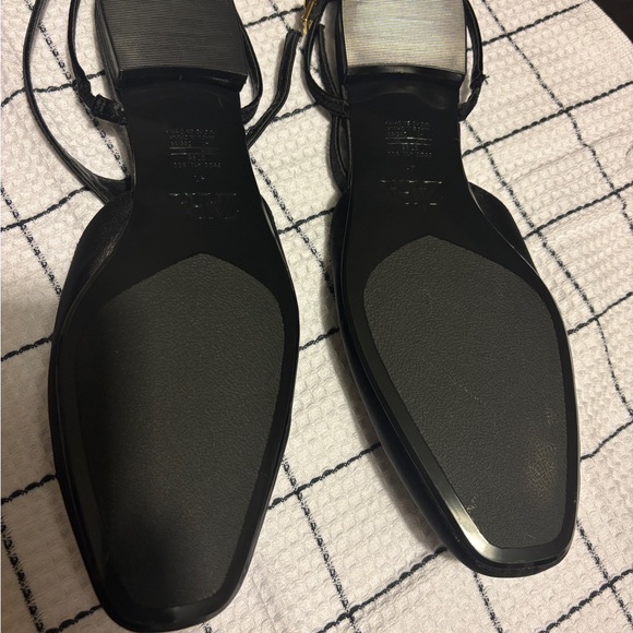Black Satin Ballerina flat -Zara new current season - Picture 8 of 10